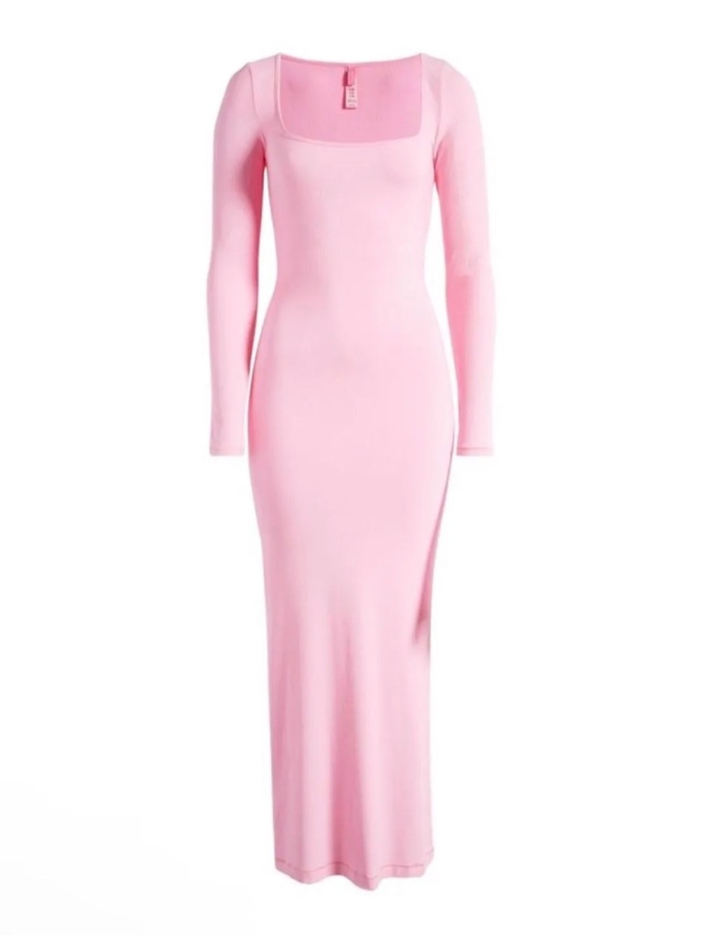 SKIMS Soft Lounge Cherry Blossom Long Sleeve Pink Square Neck Maxi Dress Small